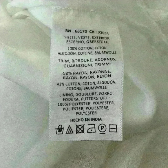 Anthropologie leifsdottir white gauze cotton dress medium cool asymmetrical midi - Picture 5 of 11